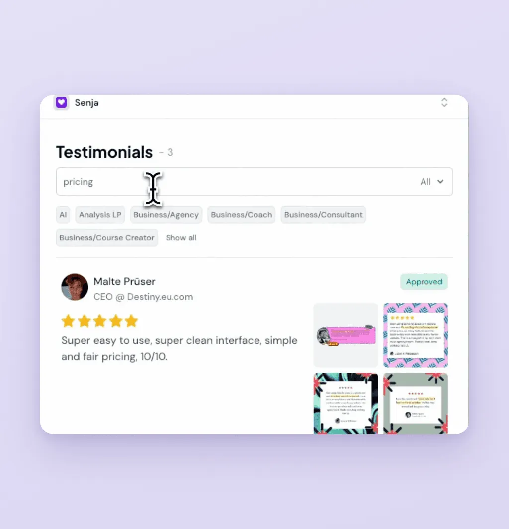 The Senja Chrome extension