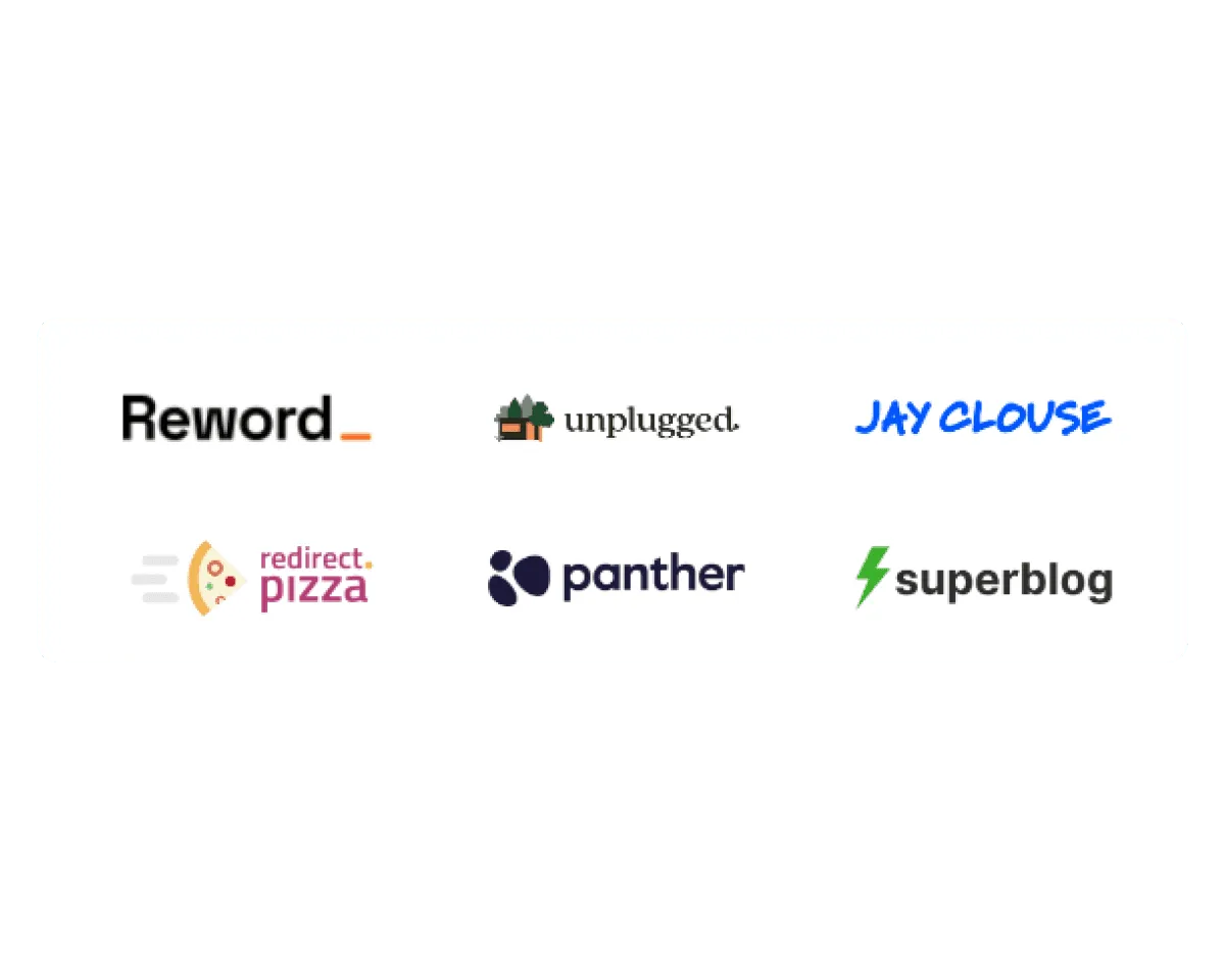 A row of customer company logos