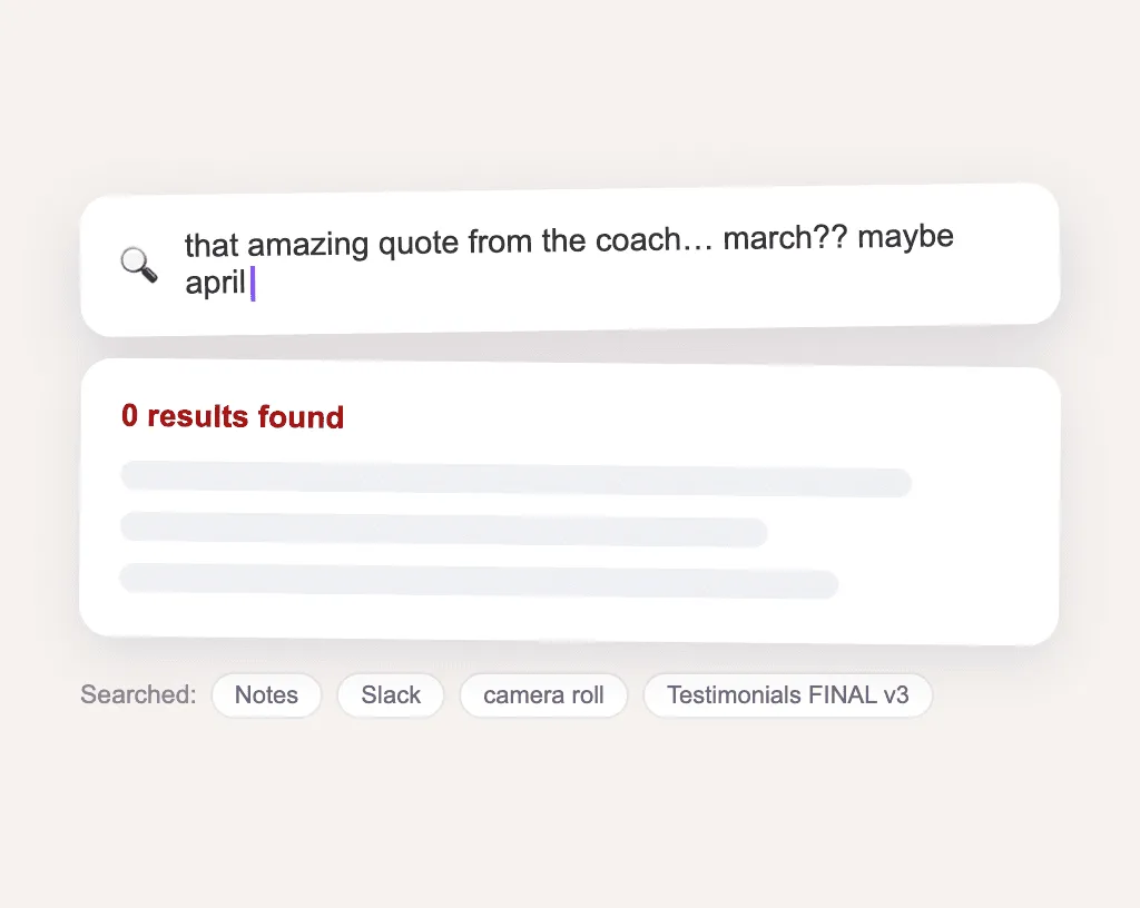 Hunting for a testimonial across spreadsheets and folders