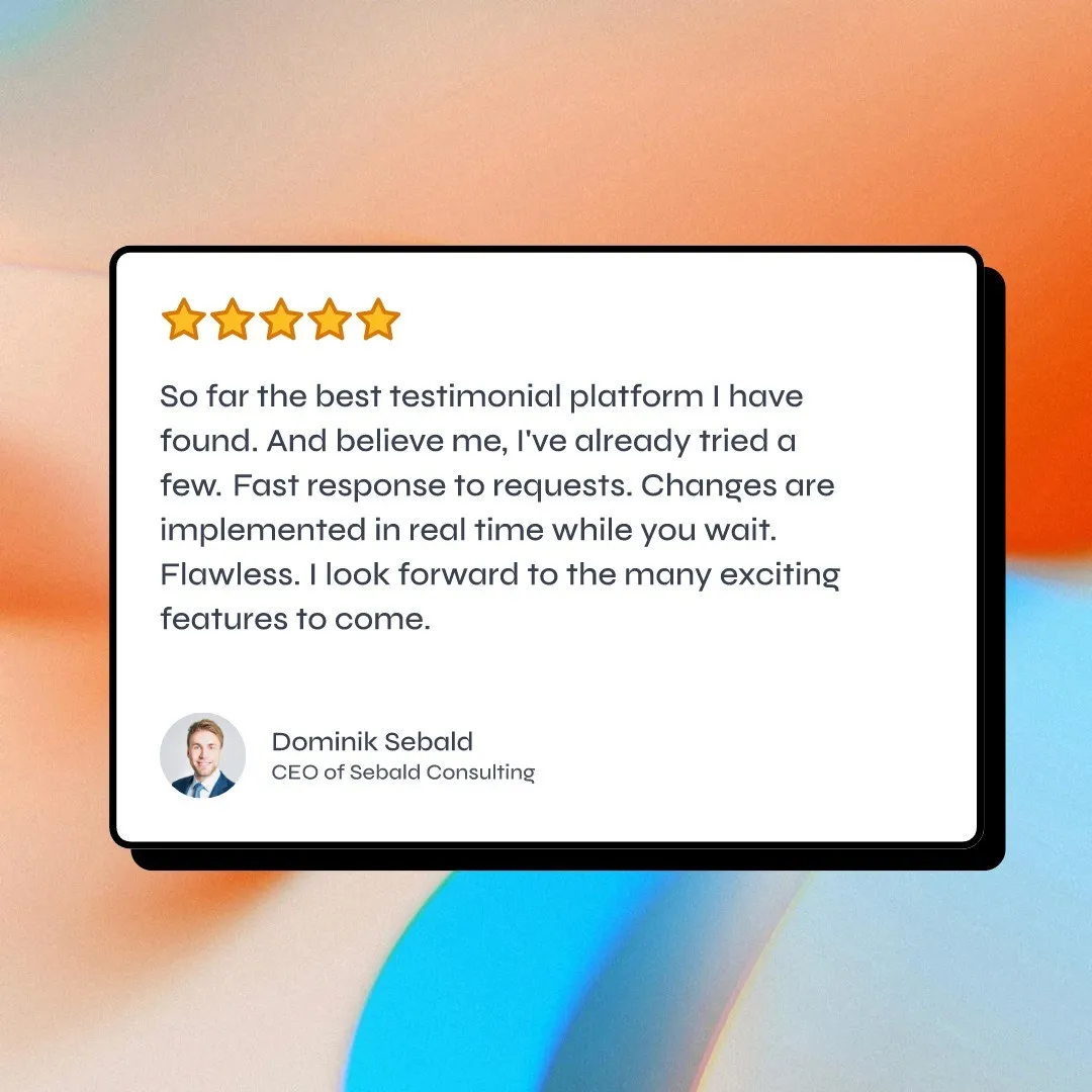 A testimonial turned into a social media image