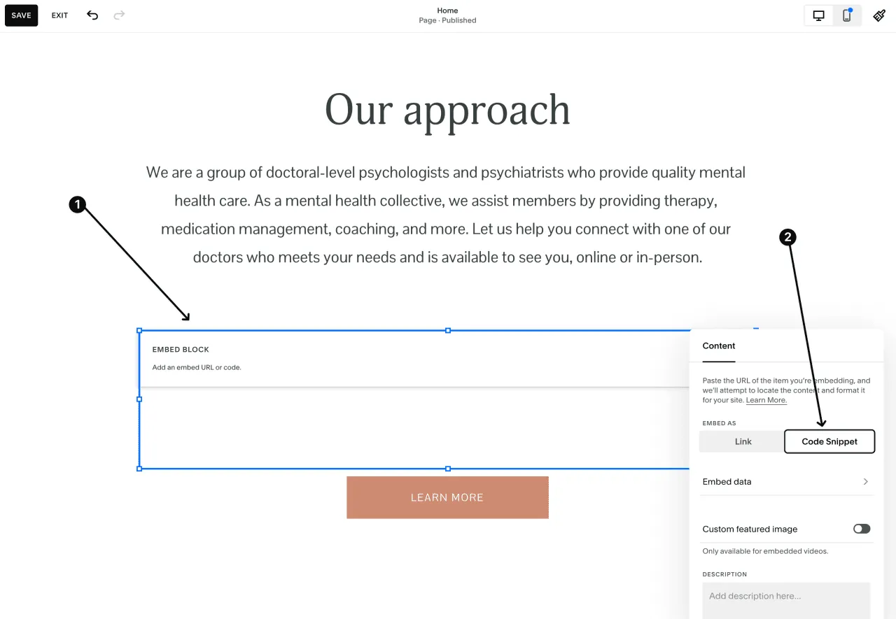 Add testimonials to Squarespace