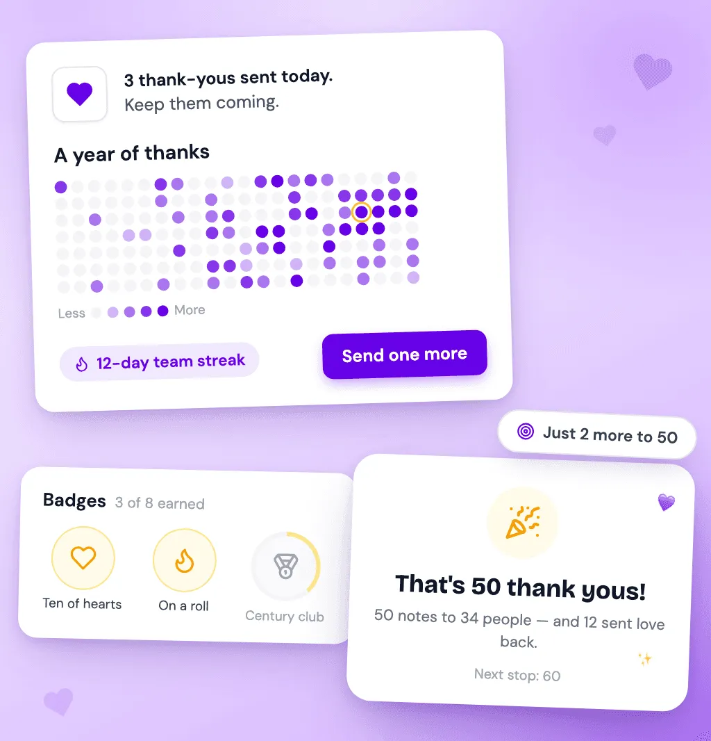 Thank-you streaks and Slack recaps in Senja